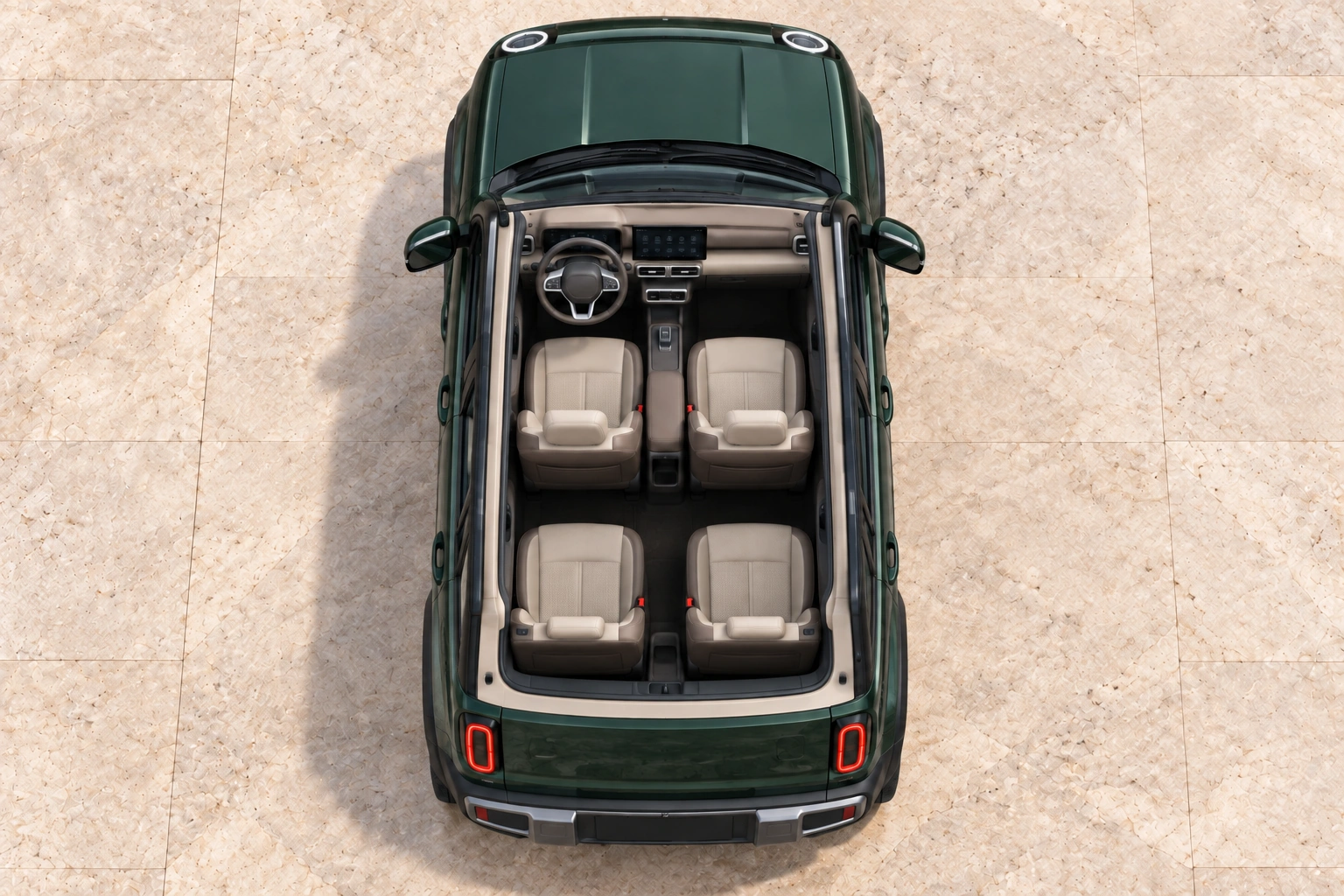 QAF emerald: from above — illustrative design study